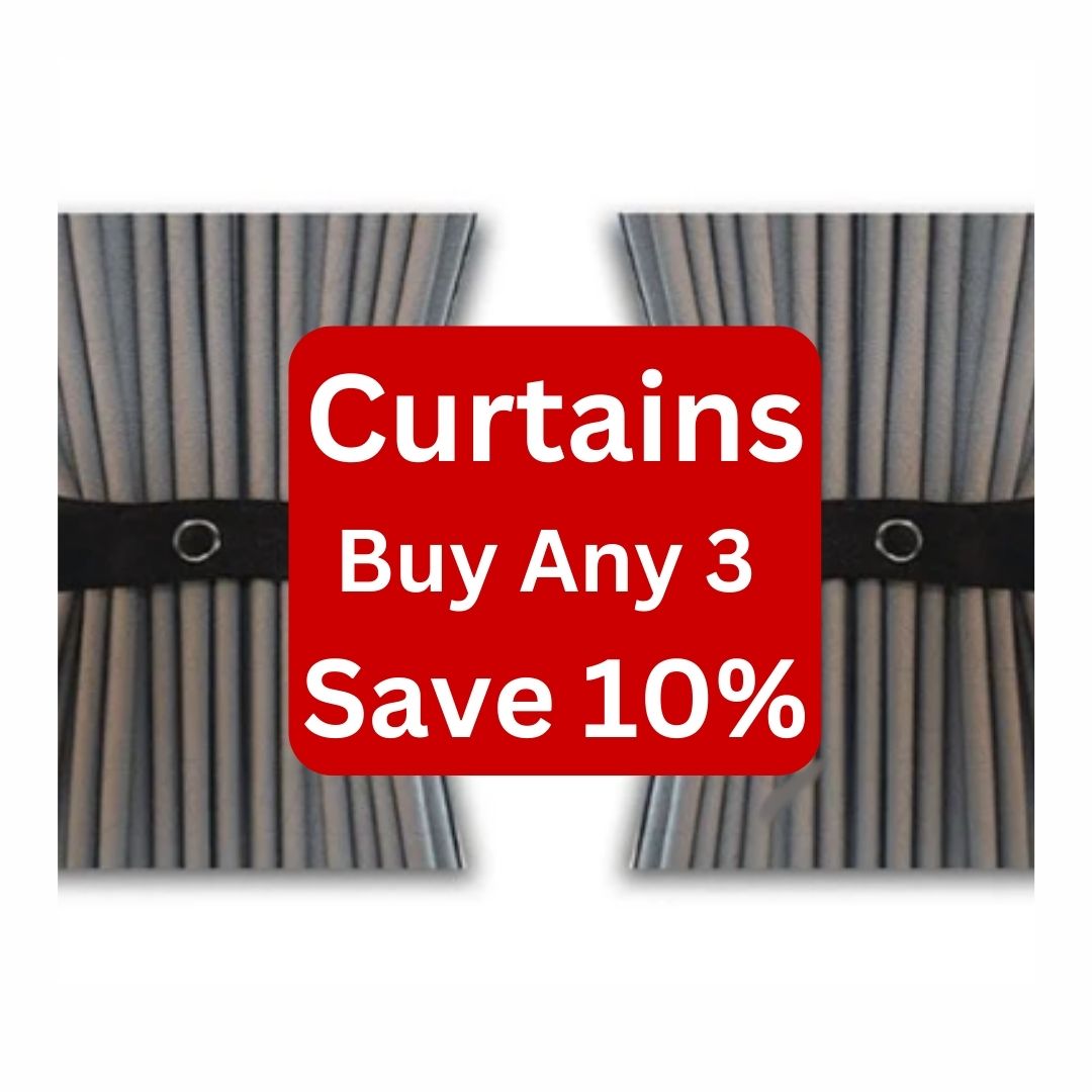 VW Transporter T5/T6 Campervan Curtains - Standard Black, Grey & Premium Blackout