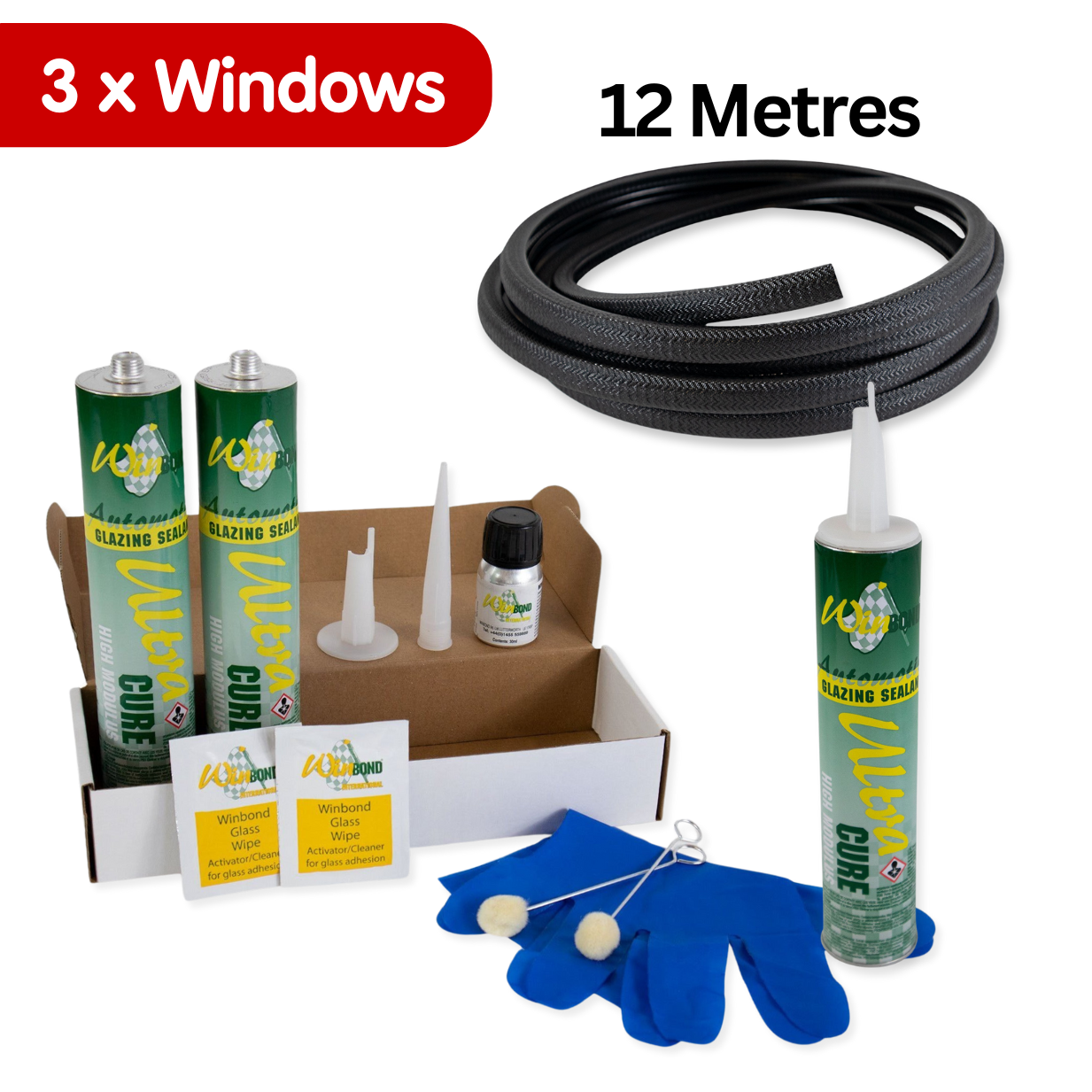 Winbond Ultra Cure Rapid Cure Window Adhesive + U-Profile Knock On Trim BUNDLE