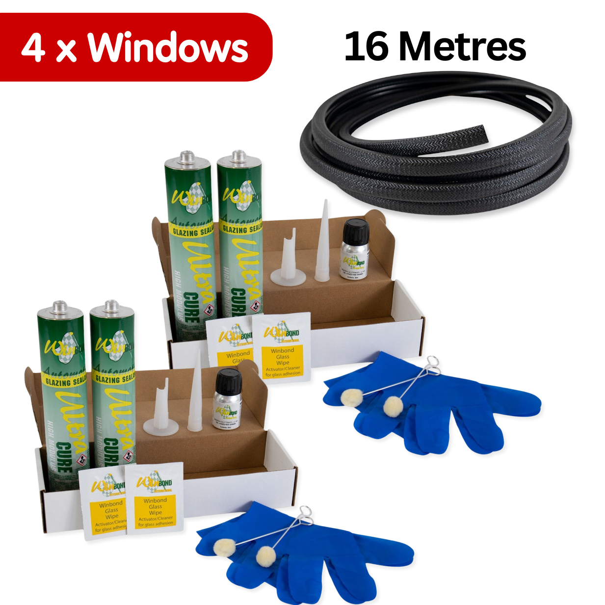 Winbond Ultra Cure Rapid Cure Window Adhesive + U-Profile Knock On Trim BUNDLE