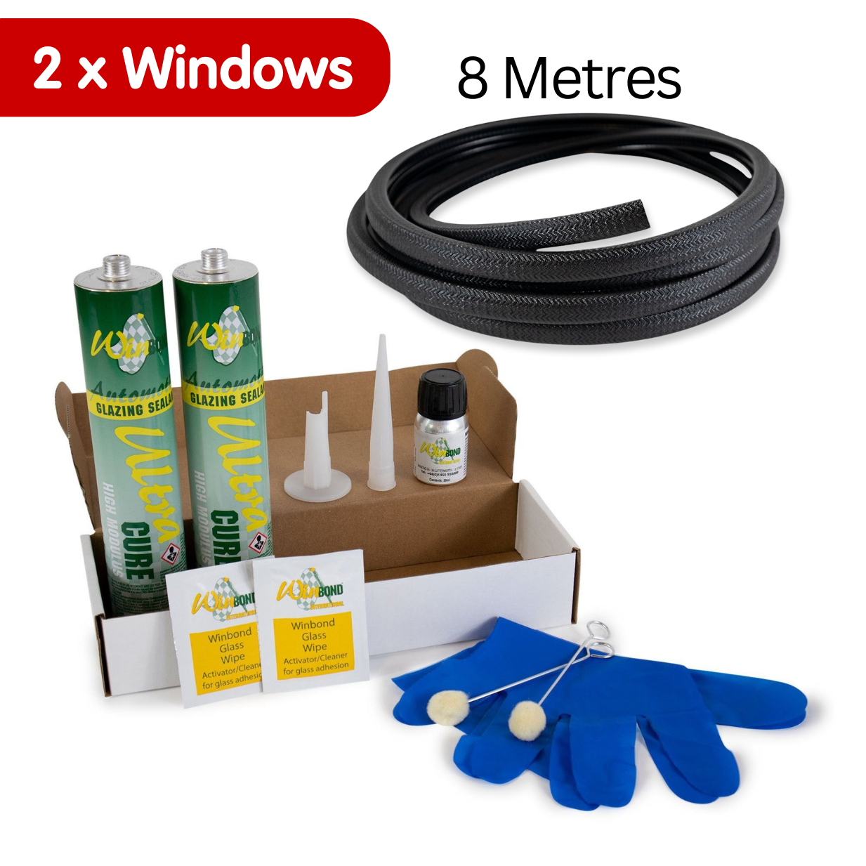 Winbond Ultra Cure Rapid Cure Window Adhesive + U-Profile Knock On Trim BUNDLE