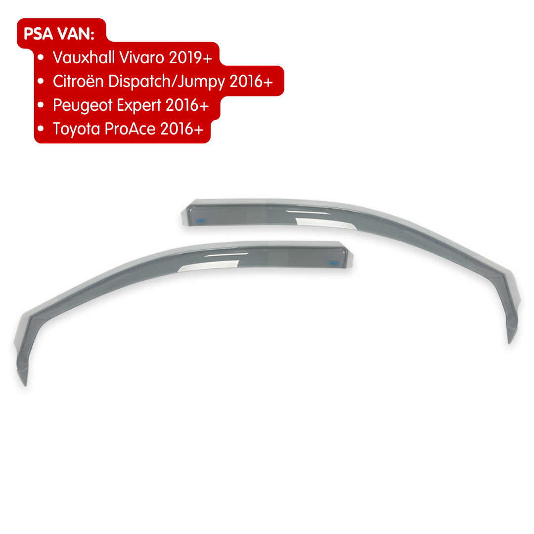 Climair Wind Deflectors in Smoke Grey for VW T5, T6, Vivaro, Transit Custom + More