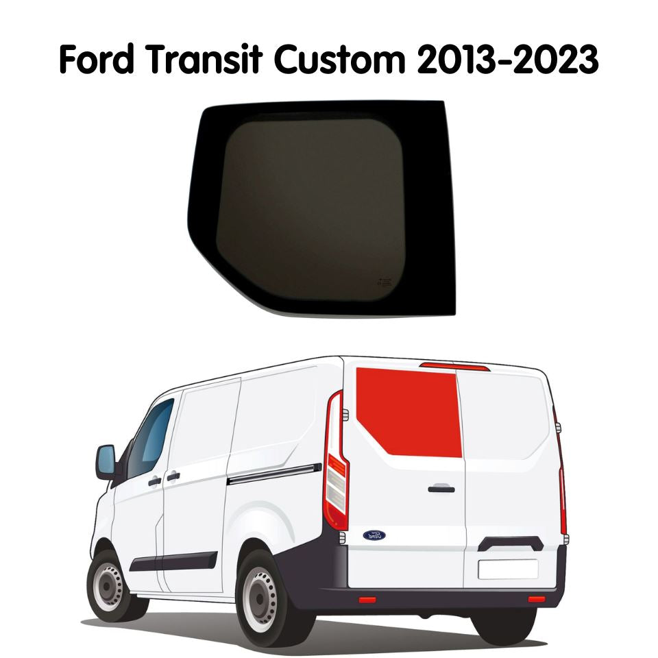 Left (only) Premium Barn Door Window Ford Transit Custom 2013-2023 Camper Glass by Kiravans 