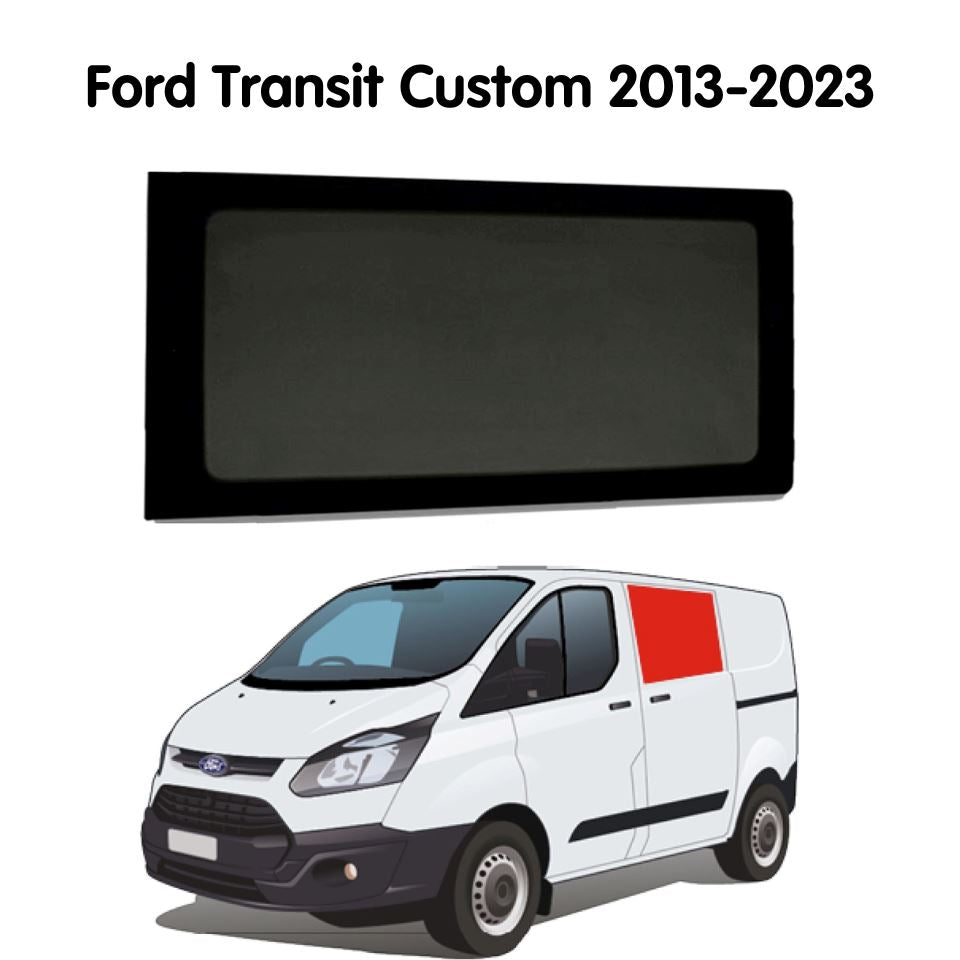 Left Fixed Window Ford Transit Custom 2013-2023 - Sliding Door Camper Glass by Kiravans 