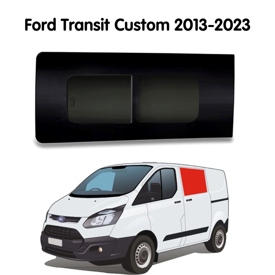 Left Opening Window Ford Transit Custom 2013-2023 - Sliding Door Camper Glass by Kiravans 