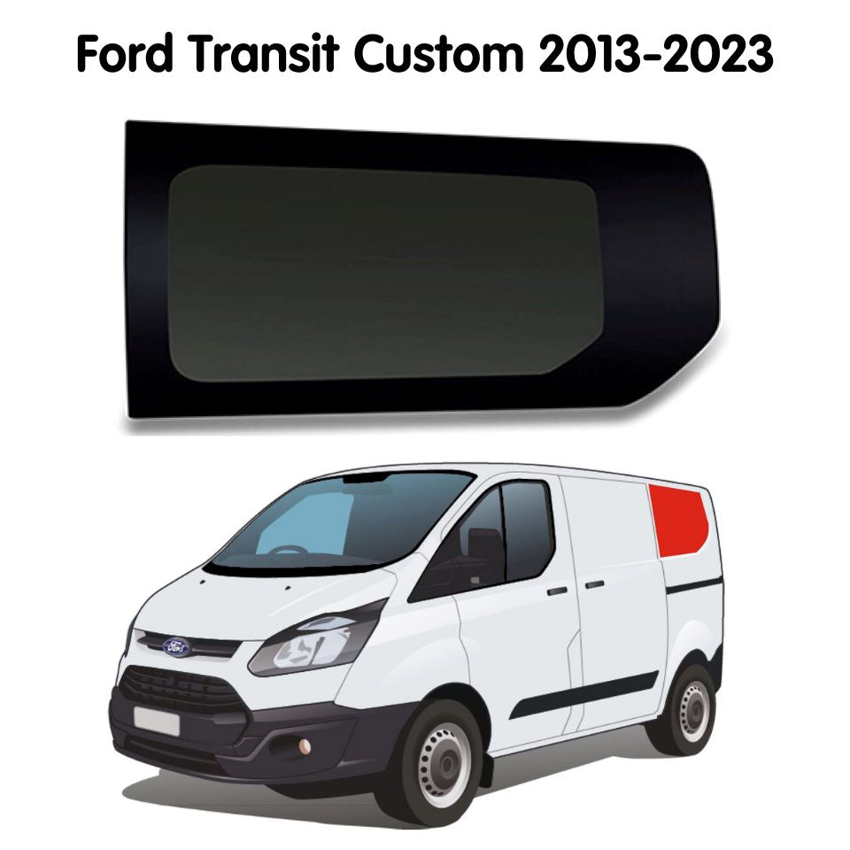 Left Rear Quarter Window Ford Transit Custom 2013-2023 (Short Wheel Base) Camper Glass by Kiravans 