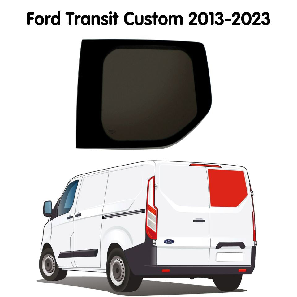 Premium Barn Door Windows Ford Transit Custom 2013-2023 + Fitting Kit