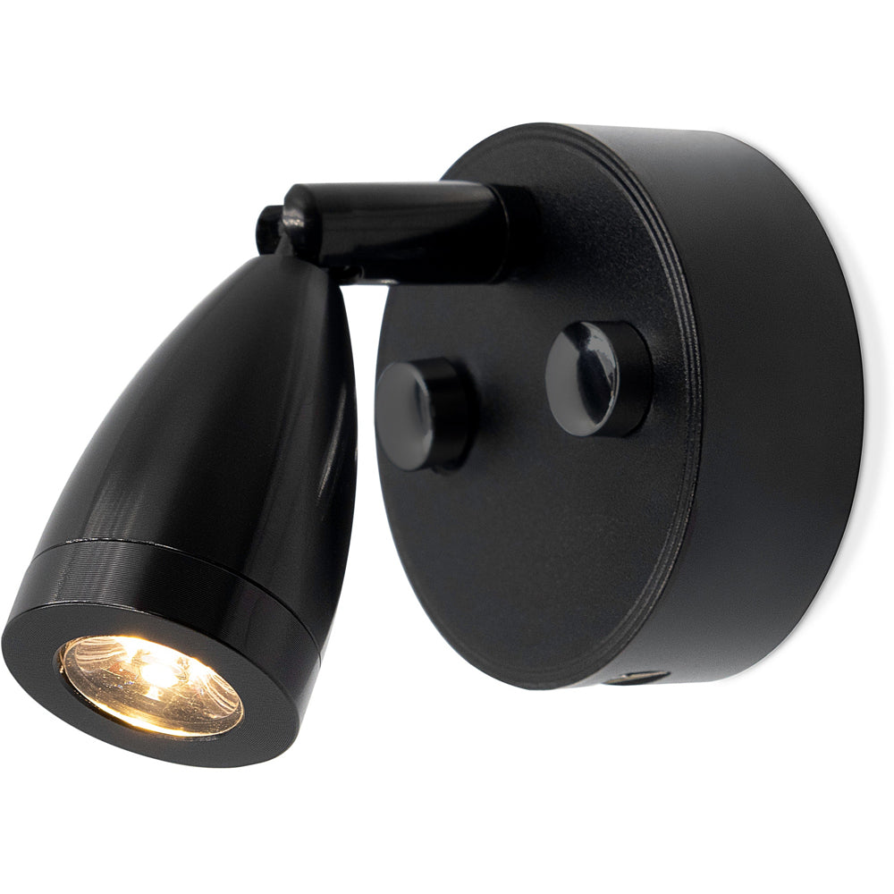 Black LED Cone Reading Lamp USB Spotlight - Dimmable, Touch On/Off (Warm White)