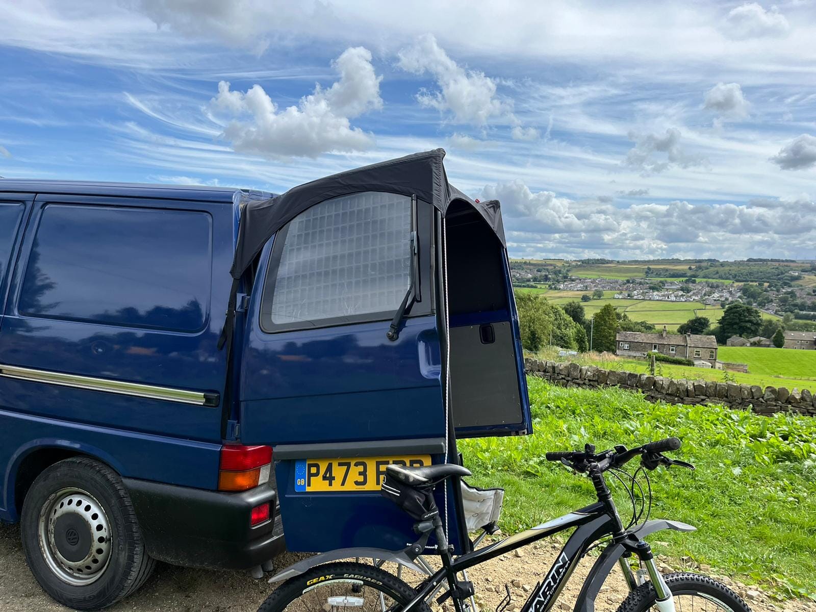 No Tailgate? No problem... Barn Door Campervan Awning for VW T4 Designed by Kiravans 