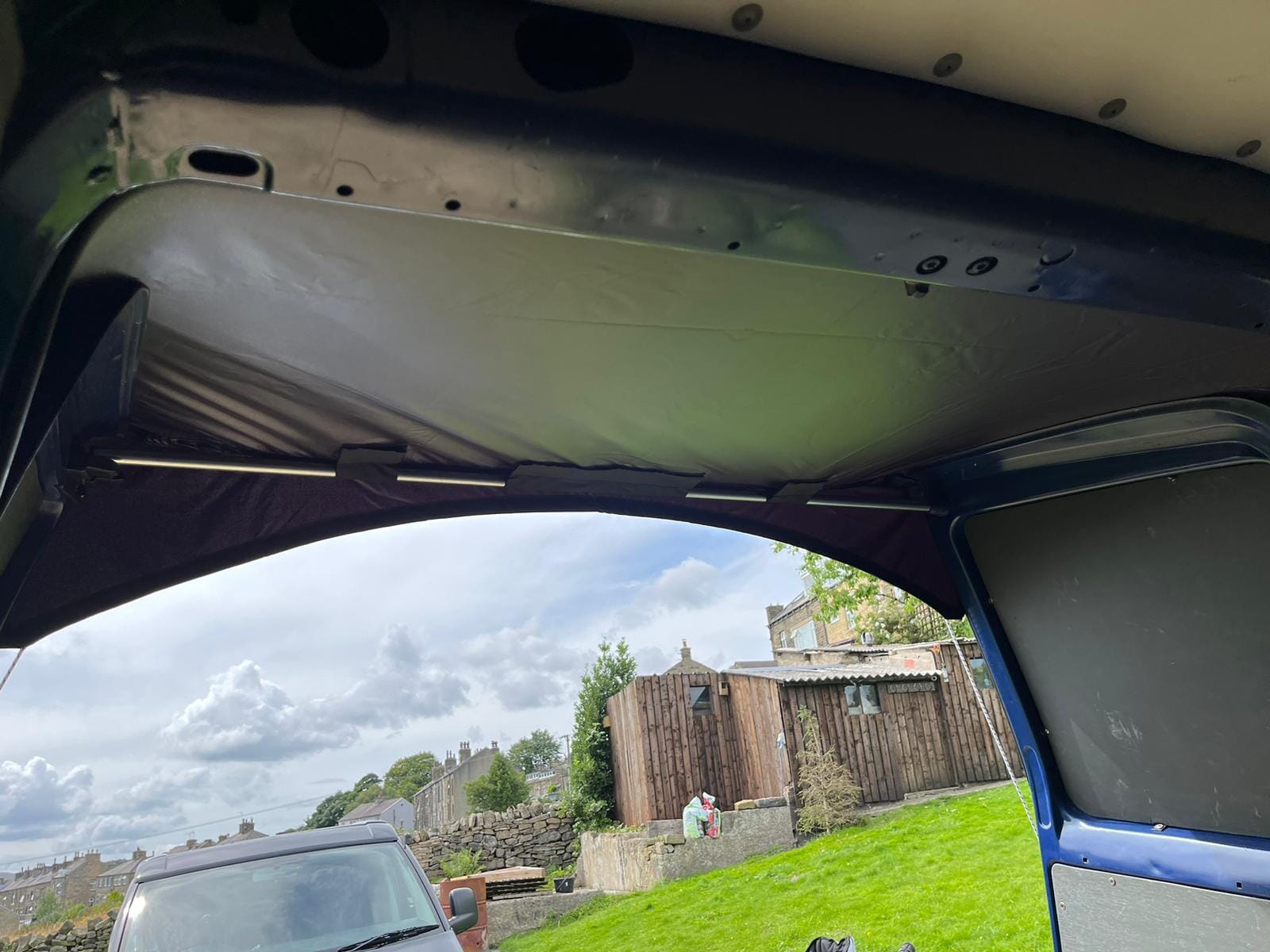 No Tailgate? No problem... Barn Door Campervan Awning for VW T4 Designed by Kiravans 