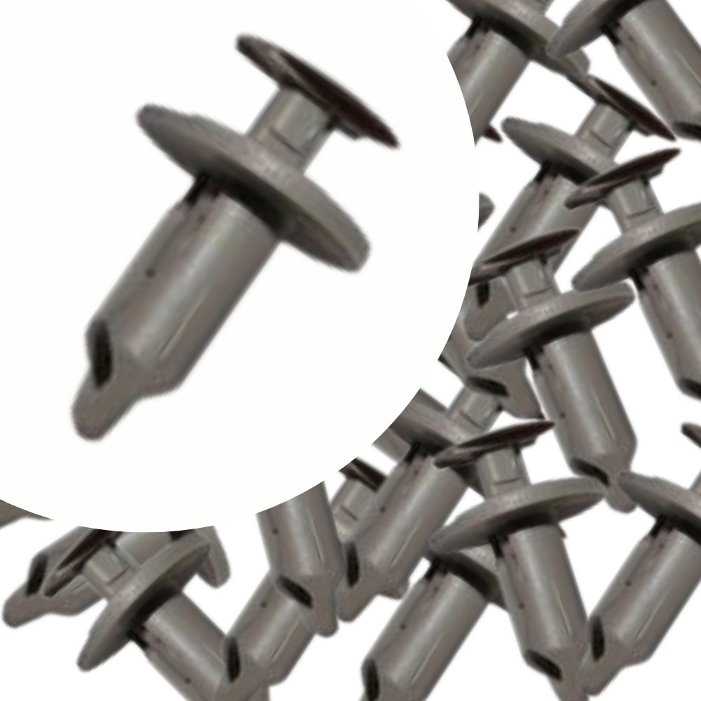 100 x Light Grey Long Trim Panel Fixing Clips for Carpet Lining