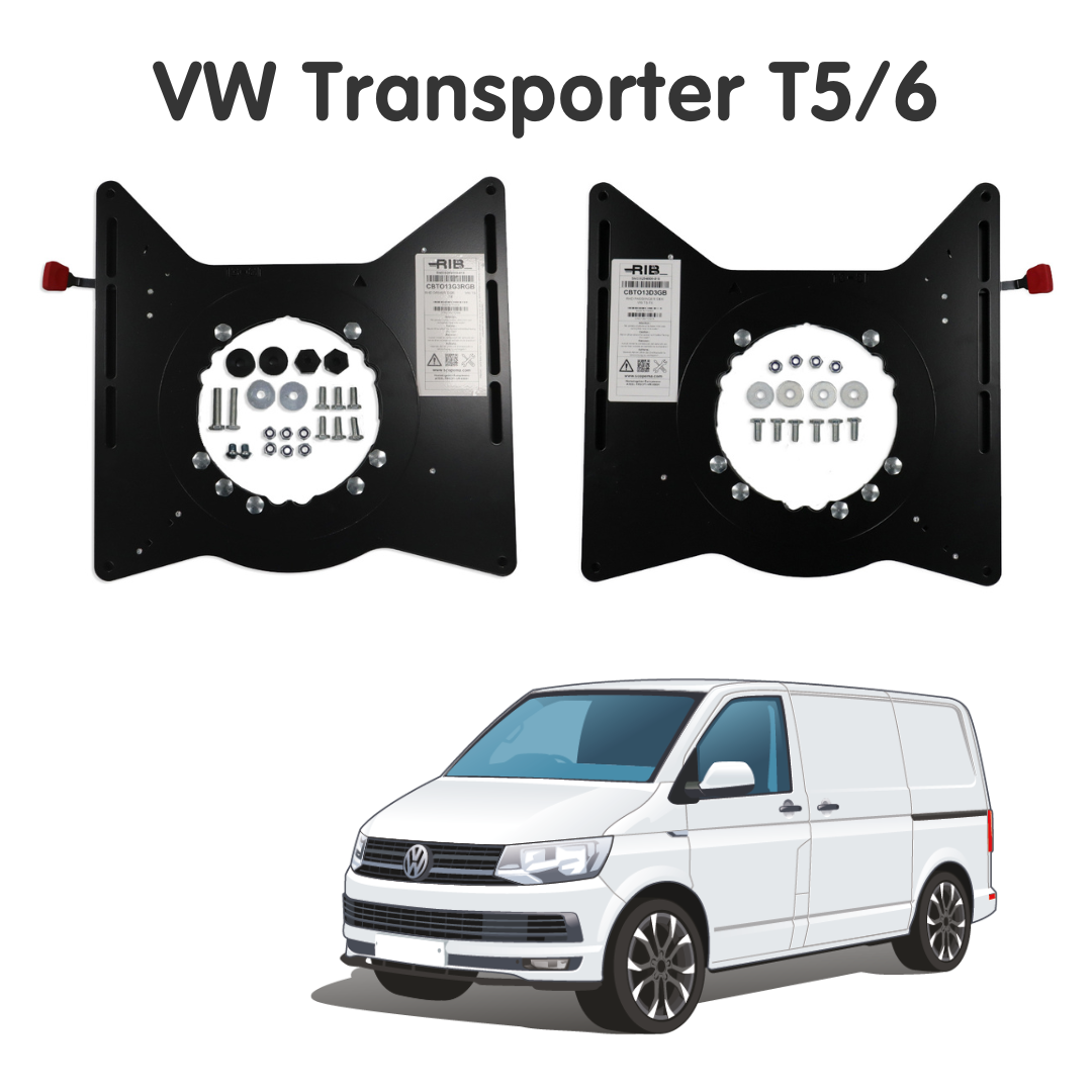 VW Transporter T5 to T6.1 (2003-2024) RIB V3 Single Seat Swivel - DRIVER (Includes RIB Handbrake Kit & Shims) + PASSENGER