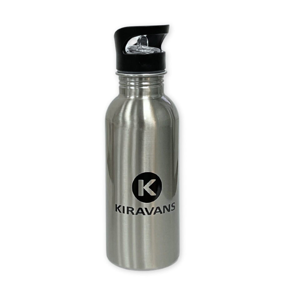 Kiravans Stainless Steel Water Bottle with Straw 600ml