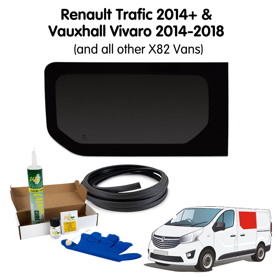 Left Fixed Window + Fitting Kit for Renault Trafic 2014+ & Vauxhall Vivaro 2014-2018 (and all X82 Vans)