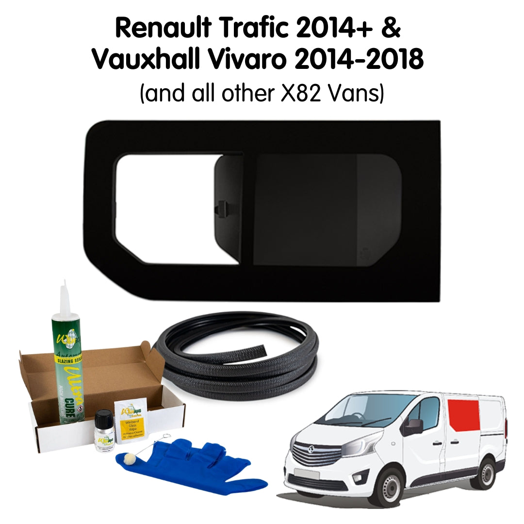 Left Opening Window + Fitting Kit for Renault Trafic 2014+ & Vauxhall Vivaro 2014-2018 (and all X82 Vans)