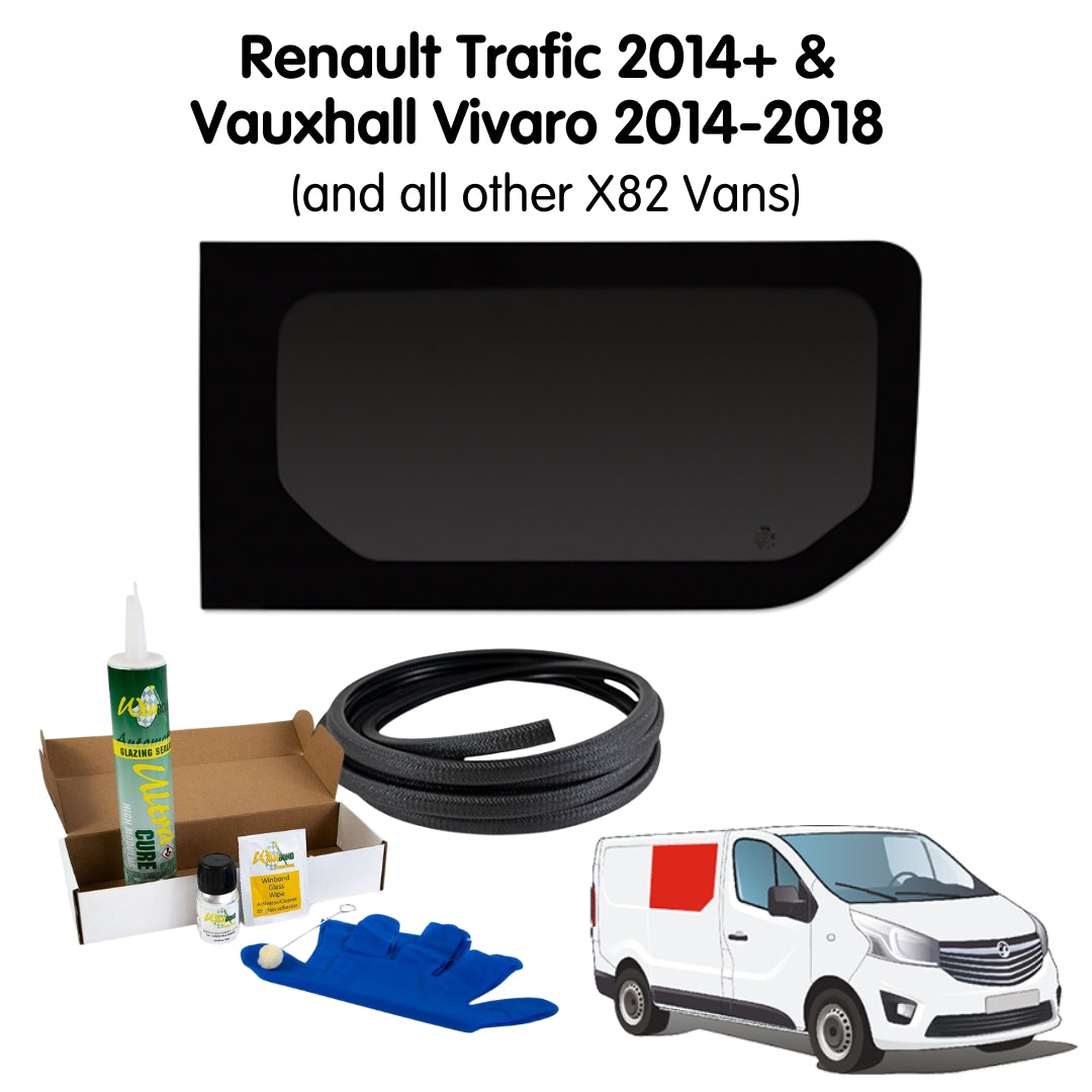 Right Fixed Window + Fitting Kit for Renault Trafic 2014+ & Vauxhall Vivaro 2014-2018 (Fits all X82 Vans)