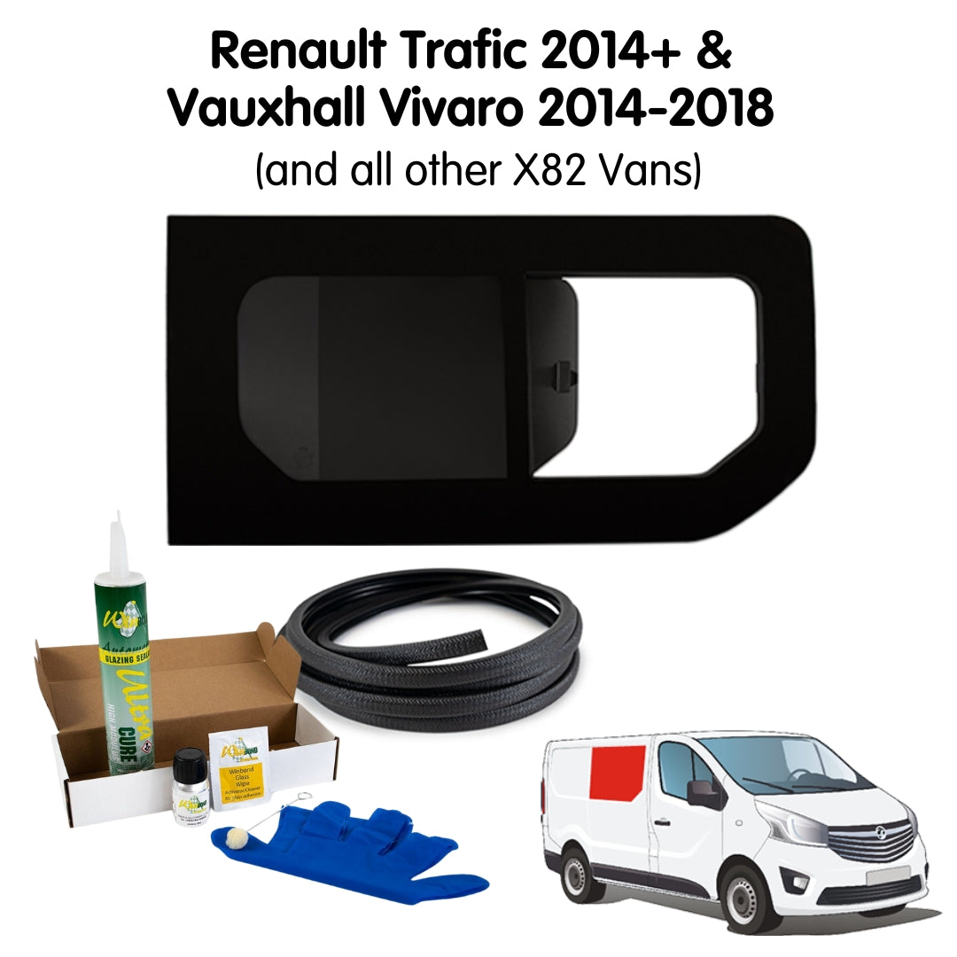 Right Opening Window + Fitting Kit for Renault Trafic 2014+ & Vauxhall Vivaro 2014-2018 (and all X82 Vans)