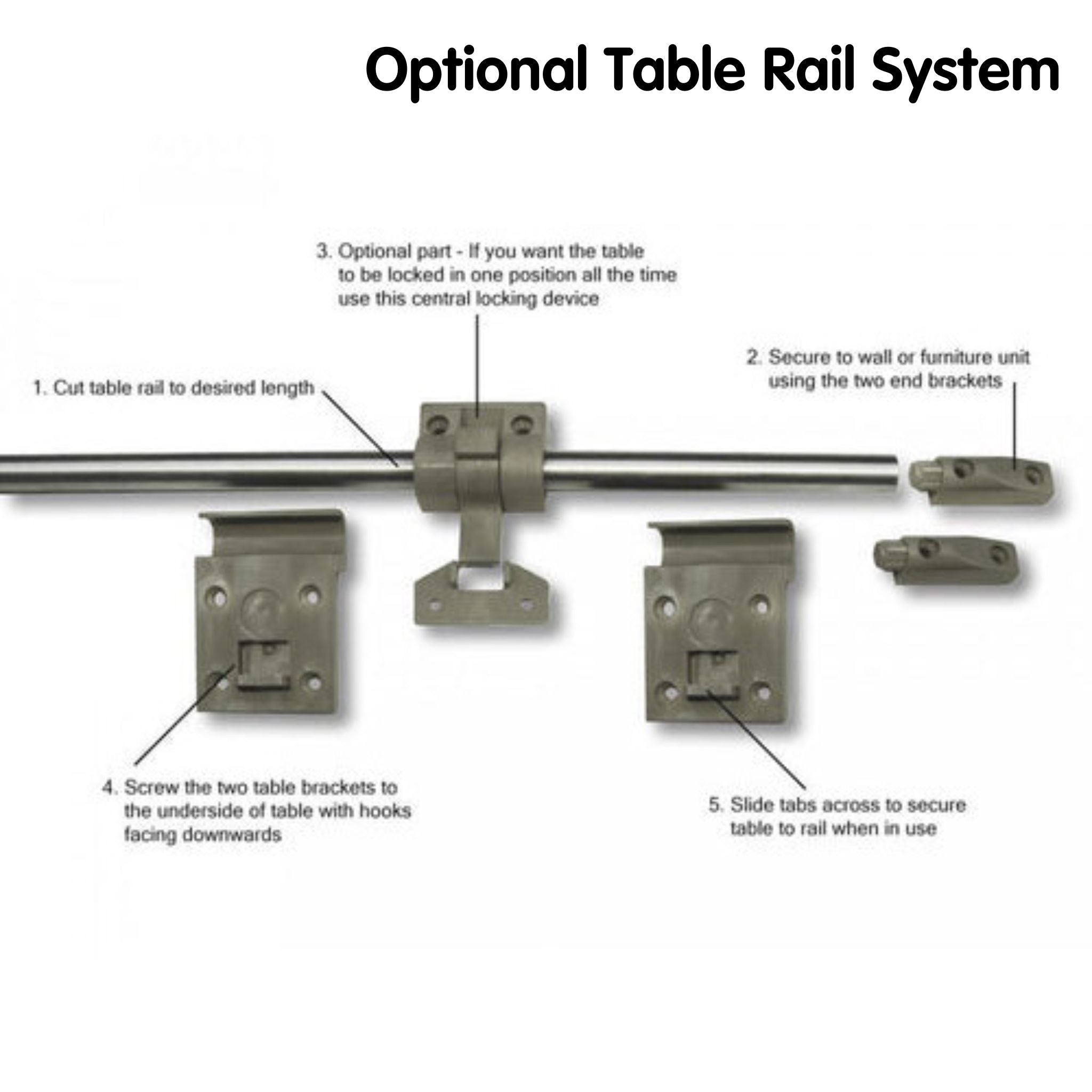 Folding Table T-Leg Height Adjustable 585mm to 765mm