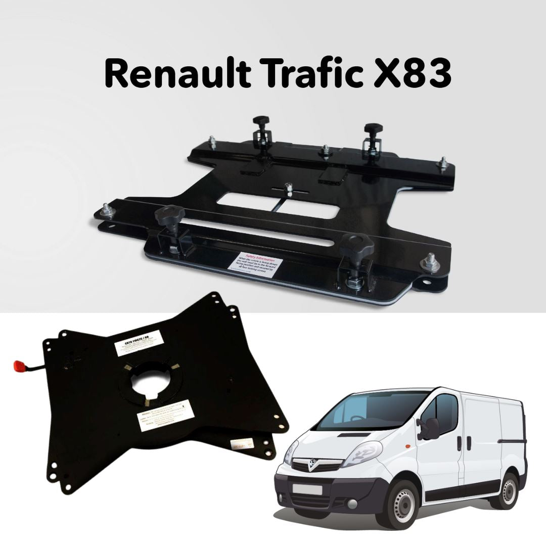 BUNDLE Kiravans X83 Renault Trafic 2001-2014 (2nd Gen) Double Passenger + Single Driver Swivel (Right Hand Drive) Designed by Kiravans 