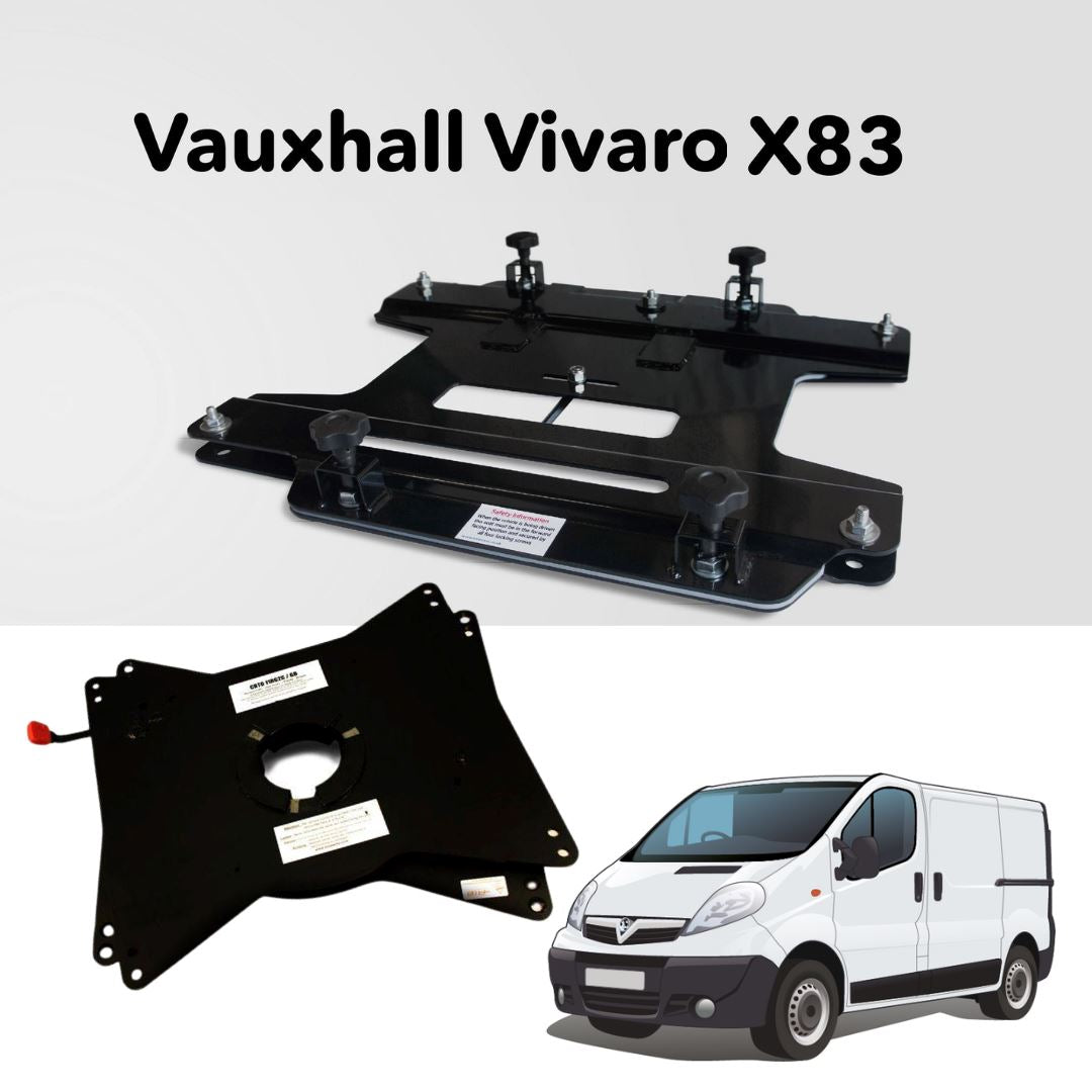 BUNDLE Kiravans X83 Vauxhall Vivaro 2001-2014 (Mk1) Double Passenger Seat Swivel (Right Hand Drive) Designed by Kiravans 